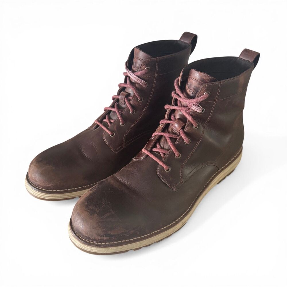 Cole Haan Original Grand Mens 13M Brown Leather Chukka Boots Distressed C30349
